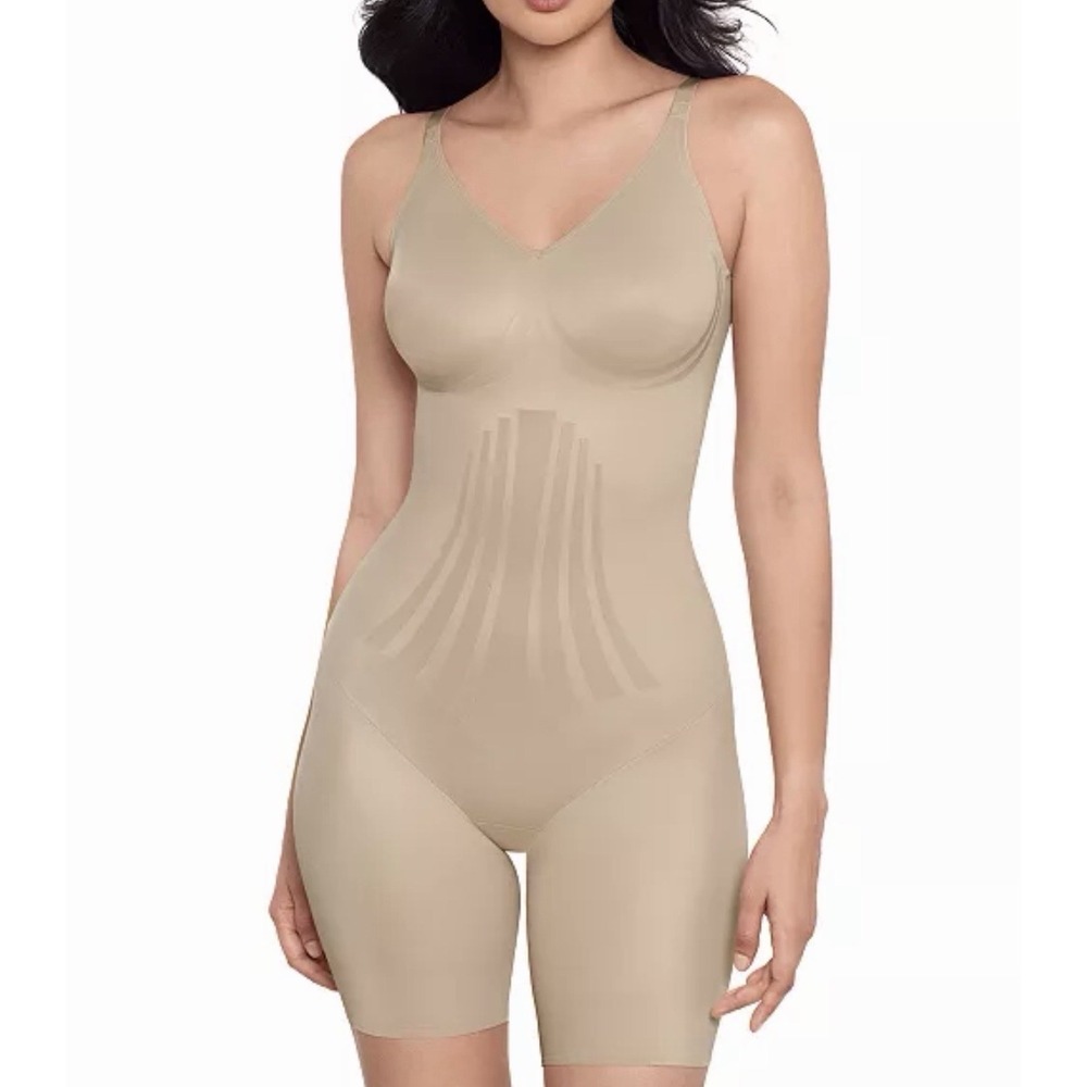 Miraclesuit Shapewear Modern Miracle Thigh Slimmer Bodysuit 2562 Tummy Control L